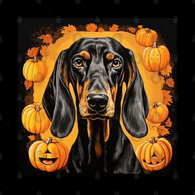 Black and Tan Coonhound Dog Halloween by NatashaCuteShop