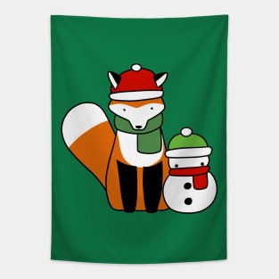 Fox and Snowman Tapestry