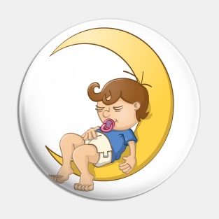 Sleeping baby boy on the moon Pin