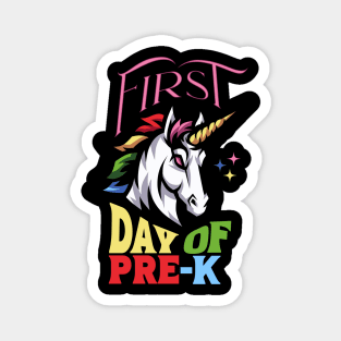 First Day of Pre-K Unicorn Magnet