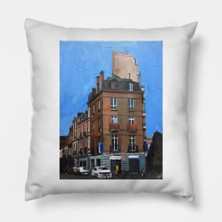 French City, Street Corner Pillow