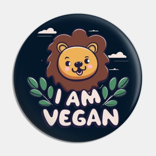 Vegan lion Pin