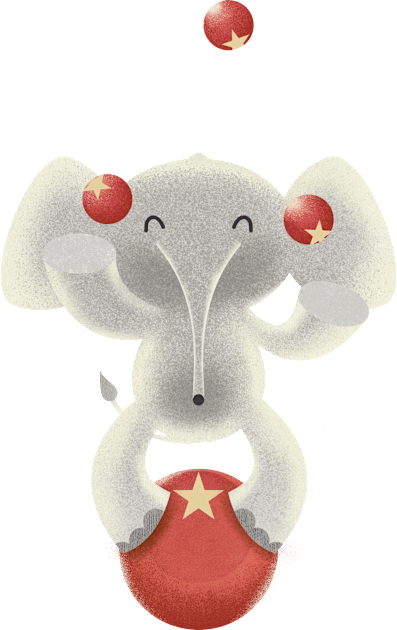 The amazing juggling elephant Kids T-Shirt by pencildog