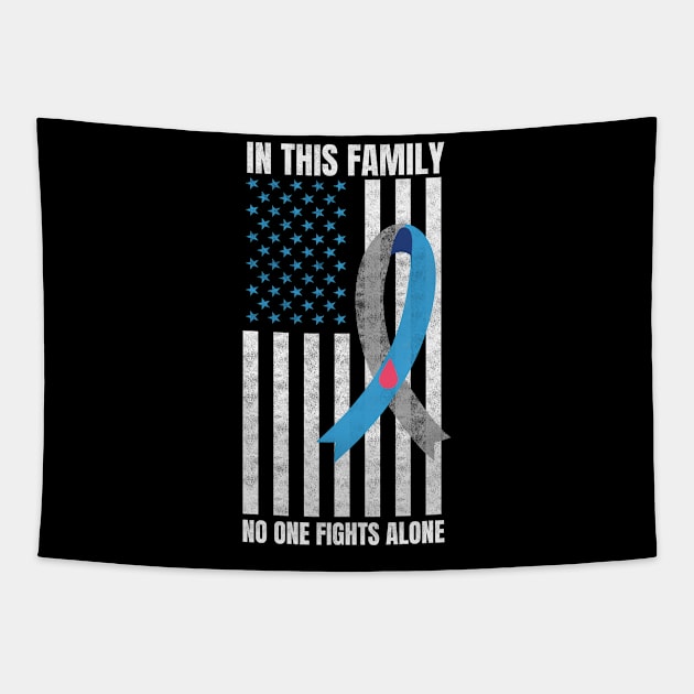 USA Flag Diabetes Type 1 Awareness Family Support Tapestry by AntiAntiFlorian