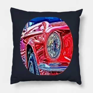 Red Car Cartoon Pillow