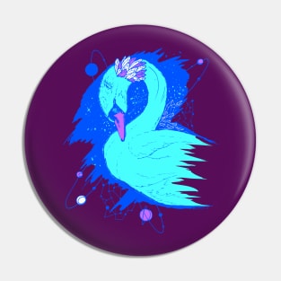 Blue Swan Among The Stars Pin