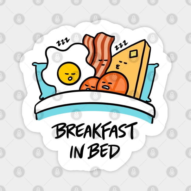 Breakfast in Bed (Eggs, Bacon, Toast, Tomatoes) Magnet by bonniemamadraws