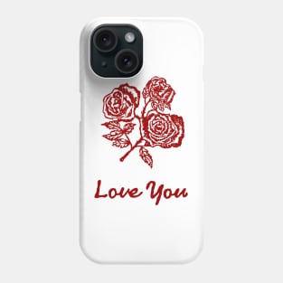 Valentine's Day LOVE YOU, Iconic Retro Kitchy Aesthetic Phone Case