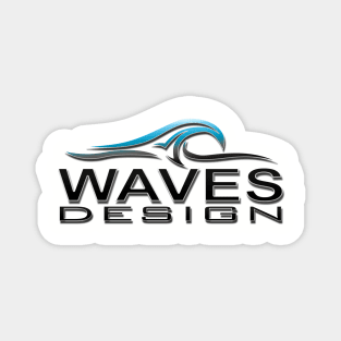 Waves Design T -Shirt   1 Magnet