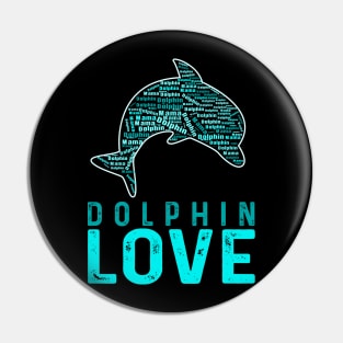 Dolphin Love Text Pin