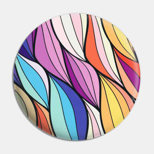 Beautiful Abstract Colorful Leafy Pattern Artwork Pin