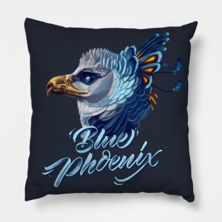 Blue phoenix Pillow