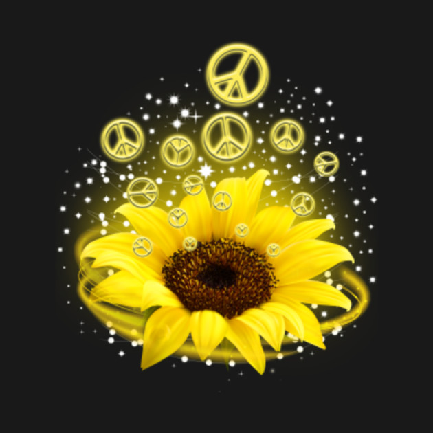 Peace Sunflower Peace TShirt TeePublic