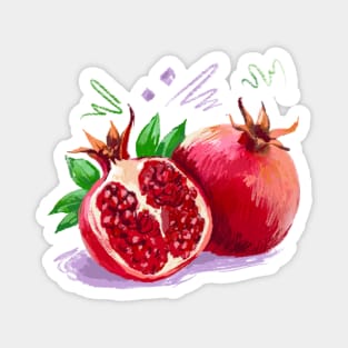 Pomegranade Hand Drawn Magnet