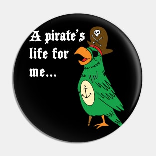 Pirate Parrot with Eye Patch and Wooden Leg Pin