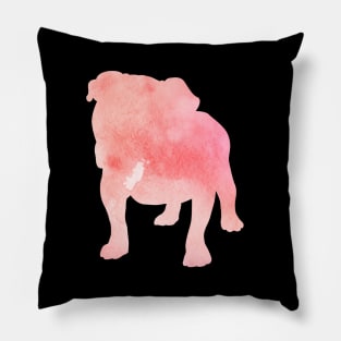 Pink Bulldog Silhouette Pillow