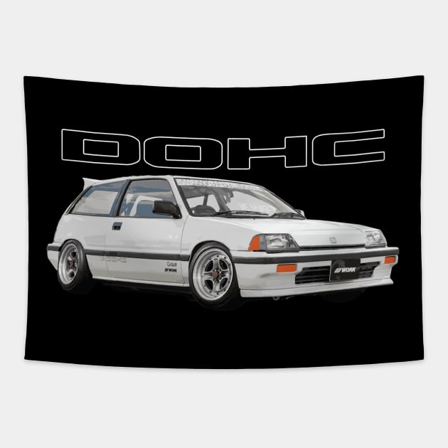 AG AH HATCH SI DOHC VTEC CRX CR-X ZC Tapestry by cowtown_cowboy