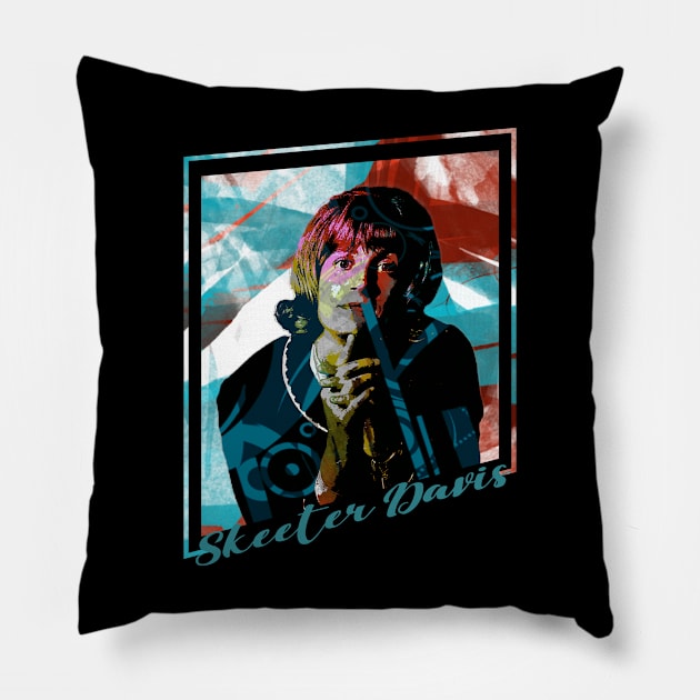 Skeeter Davis-Abstract Expressionist Potrait Pillow by CreatenewARTees