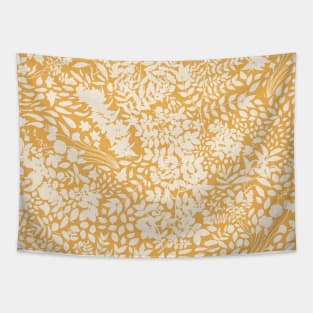 Wildflower Texture on Vintage Sunny Yellow Tapestry