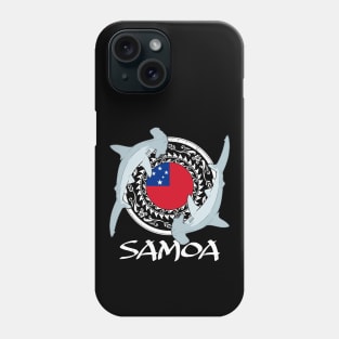 Hammerhead sharks on Samoan flag Phone Case