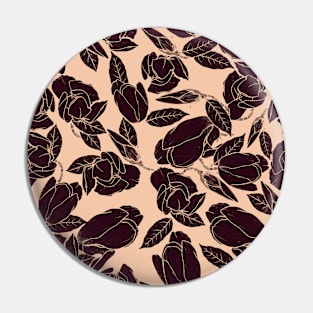 pattern with a silhouette of magnolia Pin