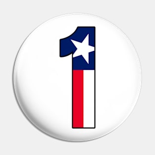 Number 1Texas Flag Pin