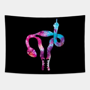 Funny Uterus Shows Middle Finger Feminist Feminism Tie Dye Tapestry