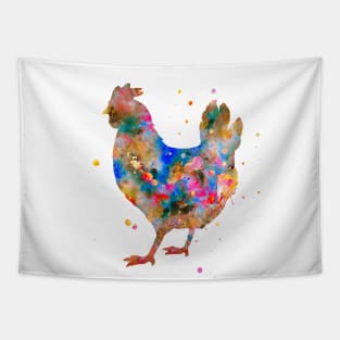 Chicken Watercolor Painting Tapestry