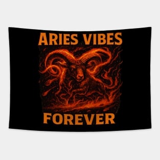 Aries Vibes Forever Zodiac Fire Ram Art Tapestry