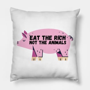 Eat the Rich, Not The Animals - Veganuary Pillow