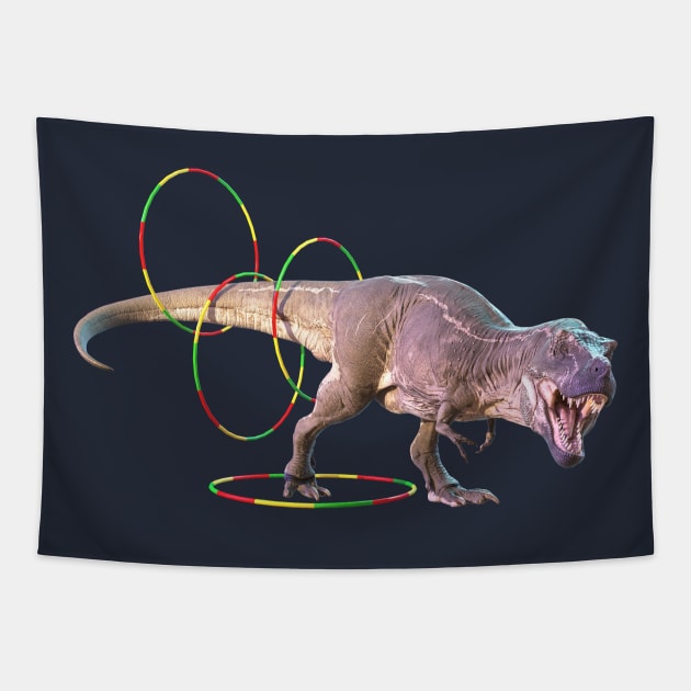 T Rex Hula Hoop Tapestry by vonHobo