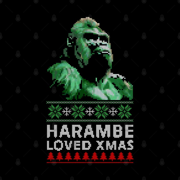 Harambe Loved Xmas -- Retro Ugly Sweater by DankFutura