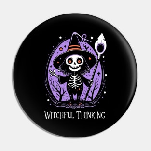 Halloween Witch Tee, Witchful Thinking T-Shirt, Spooky Sorceress Top, Enchanted Apparel, Magical Gift for Her Pin