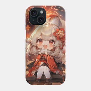 Chibi Girl in firework festival Phone Case