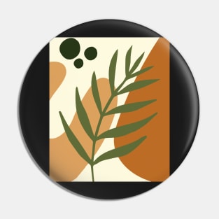 Minimal Modern  Abstract Shapes Abstract Leaf Warm Tones  Pattern Pin