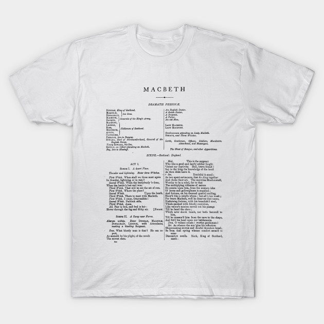 Macbeth T Shirt Size Chart