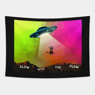 Glow With The Flow Kitty Cat Tapestry