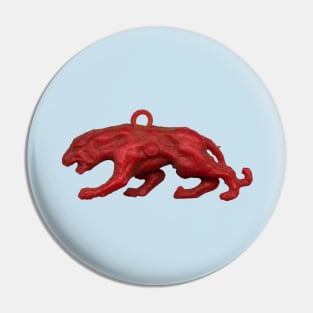 Red panther on blue grass Pin