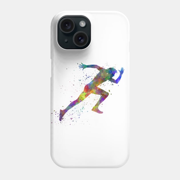 Man running sprinting jogging Phone Case by PaulrommerArt