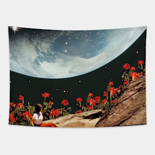 The earth through the red garden Tapestry