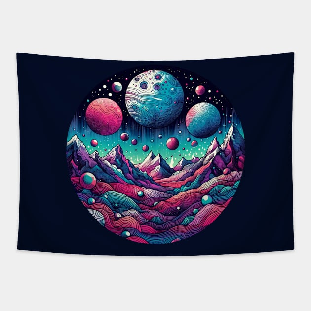 Alien Horizons Tapestry by KarmicKal