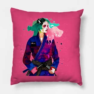 water color bjj girl Pillow