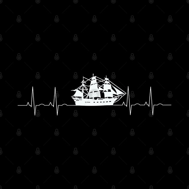 Pirate Ship Pulse Waves Heartbeat EKG by Sassee Designs