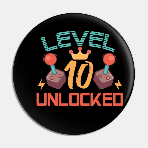 Level 10 Unlocked Gamers Birthday Gift Level 10 Gaming Gift Pin by mommyshirts