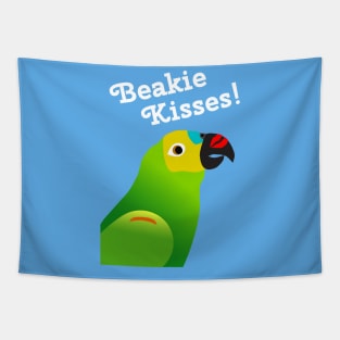 Beakie Kisses Blue Front Amazon Parrot Cute Tapestry