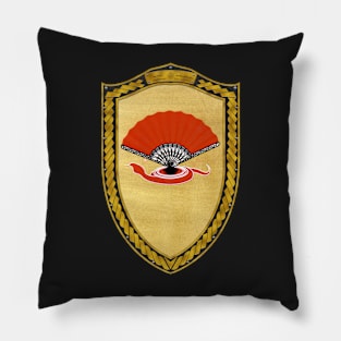 The Fans (Shield Gold Celtic Rope on Black Leather) Pillow