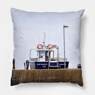 Glad Tidings VII - the harbour wall at Seahouses, Northumberland, UK Pillow