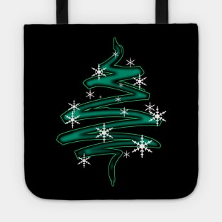 Christmas Tree Abstract with snowflakes Tote