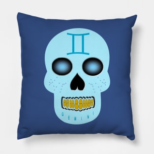 Star Sign Skull Gemini Pillow