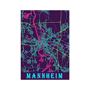 Mannheim Neon City Map T-Shirt